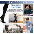 Varicose Veins Compression Socks Fit For Golf Rugby Hiking Sports For Anti Fatigue Driving Travel Flight Black Women Men Socks. 