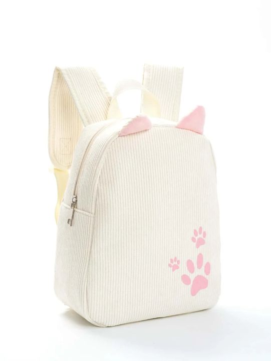 Girls%20Boys%20Cute%20Casual%20Cat%20Footprint%20Print%20Corduroy%20Adjustable%20Kids%20Backpack%20Kids%20School%20Bag%20For%20Outdoor%20Travel%20Students%20-%20Image%207