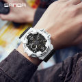 Sanda Men's Watches 50M Waterproof Quartz Wristwatch Sport Military LED Digital Watch for Male Relogios Masculino 3168.