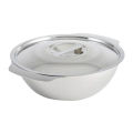 Stainless Steel Soup Bowl with SS Lid  -  14cm -  Silver. 