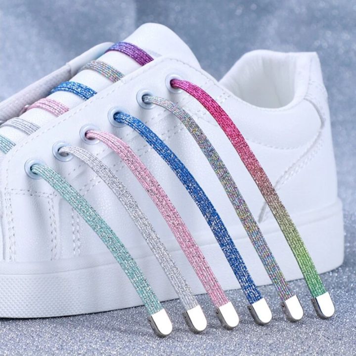 Multi color options Elastic Shoe Laces Of Sneakers Flat Shoelaces