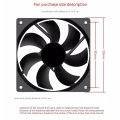 Teucer 12cm PSU 12V Cooler Fan 2.54-2Pin Interface 14cm Silent PC Chassis Power Supply Cooling Ventilator.