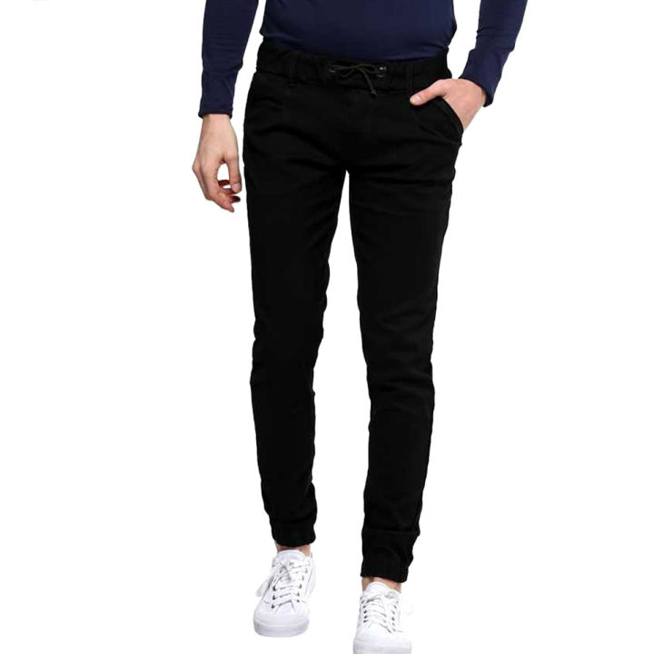 Nazara Slim-Fit Chino Gabardine Pants - Deep Black