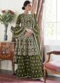 Readymade Gorgeous heavy embroidery zori thread work Indian party sharara for women.
