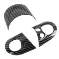 Steering Wheel Trim, Carbon Fiber Look Steering Wheel Panel Cover for Cooper R54 R55 R56 R60.