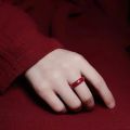 Natural Mineral Cinnabar Ring FengShui Cinnabar Ring for Wealth Protection Good Luck Money Amulet for Men and Women. 