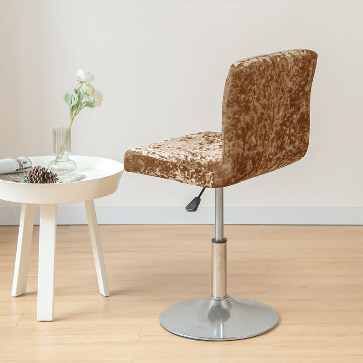 Shining%20Fabric%20Club%20Swivel%20Chair%20Cover%20Small%20Size%20Short%20Back%20Barstools%20Cover%20Gold%20Diamond%20Velvet%20Home%20Decor%20Stool%20Seat%20Slipcover%20-%20Image%206