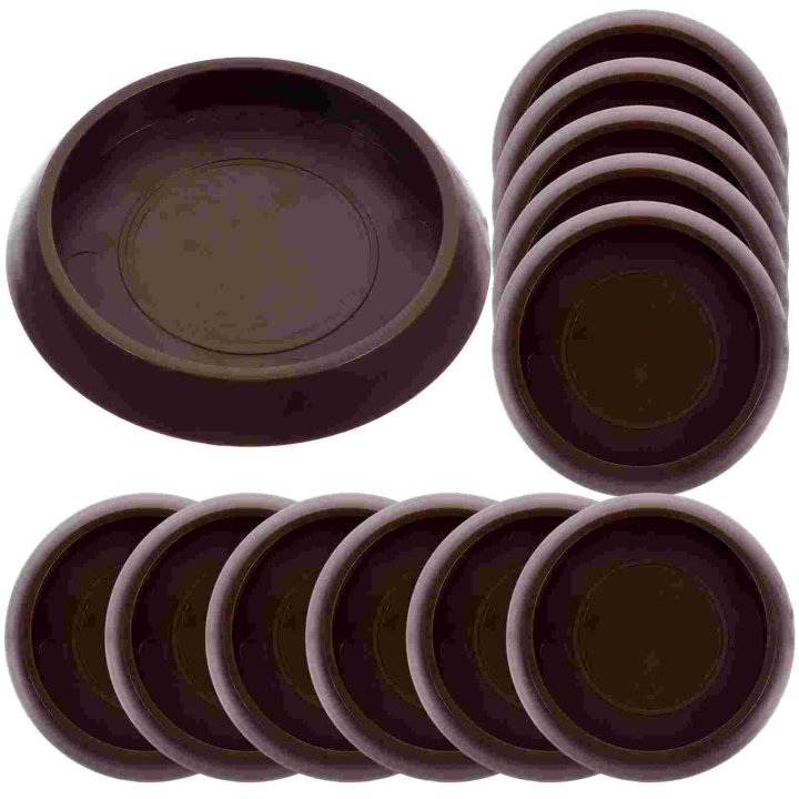 12 Pcs Square Carpet Fixed Casters Round Rug Rubber Feet Furniture Plastic Compact Chair Wheel Stopper