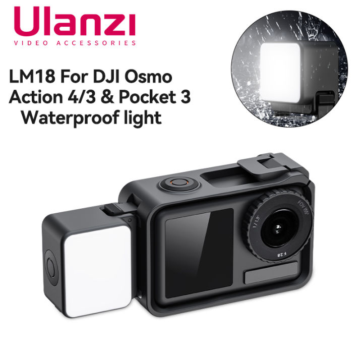 Ulanzi LM18 IPX5 Waterproof Underwater Led Video Fill Light 5600K for DJI Osmo Action 4/3 Pocket 3 Action Camera Accessories