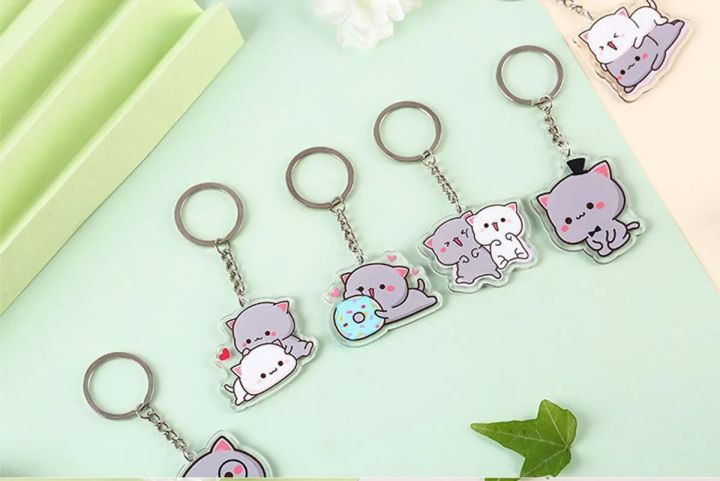 Mitao%20Cat%20Acrylic%20Keychain%20Net%20Red%20Cute%20Couple%20Peach%20Cat%20Schoolbag%20Ornaments%20Cat%20Surrounding%20Stand%20Pendant%20Charm%20Keyring%20Gift%20-%20Image%203