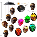 Halloween Skull Skeleton LED Solar Wind Chimes for Outside for Halloween Outdoor Porch Yard Garden Easy Install. 