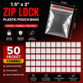 Zip/Zipper Lock Poly Bag- 1.5X 2 inch Pack of 100 Piece.