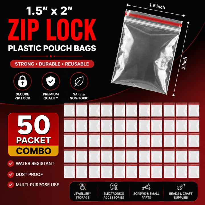 Zip/Zipper%20Lock%20Poly%20Bag-%201.5X%202%20inch%20Pack%20of%20100%20Piece%20-%20Image%202