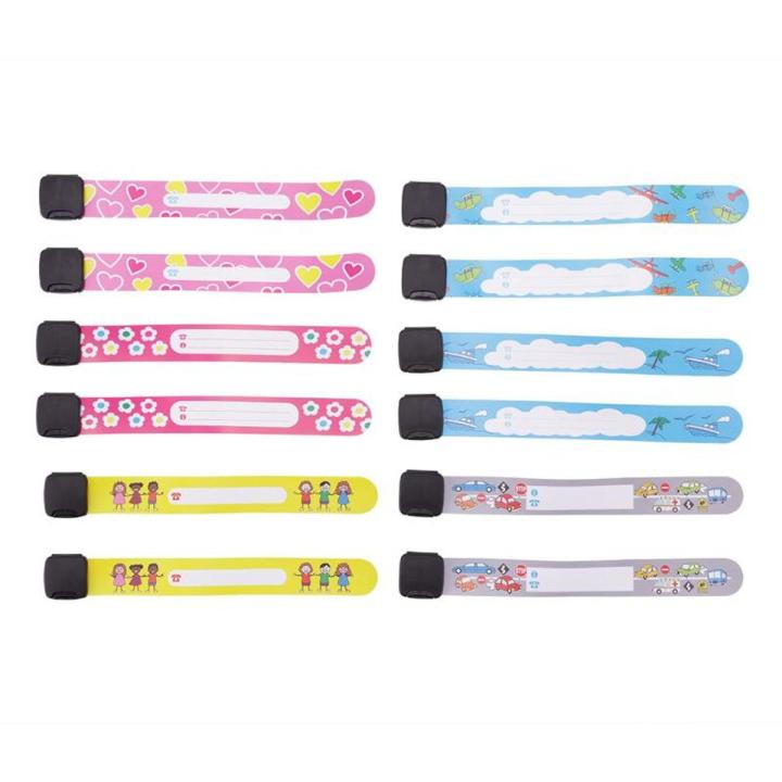 8 Pcs Kids Anti-Lost Info Wrist Band Children Reusable Outdoor Safe ID Bracelet G99C