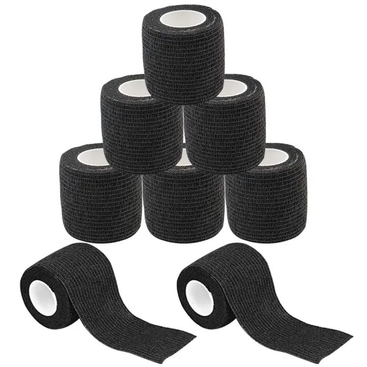 Black Tape Tattoo Handle Bandage Anti-slip Athletic Nonwoven Waterproof Disposable Self-adhesive Elastic Bandage Grip Cover Wrap