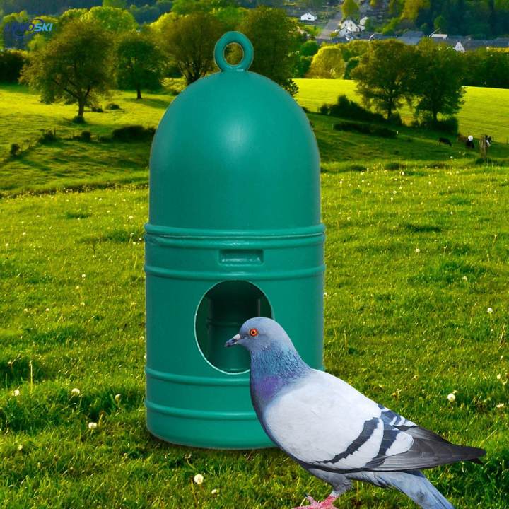 Large Capacity Parrot Water Dispenser Breeding Water Pot with Hanging Handles Pigeon Drinker Green