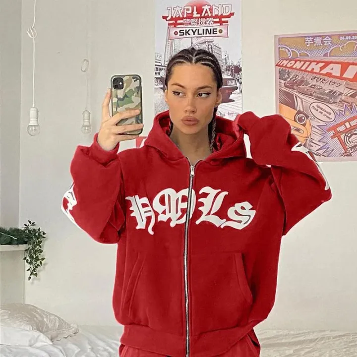 New%20Women's%20Street%20Hoodie%20Foam%20Zipper%20European%20and%20American%20Hoodie%20-%20Image%204