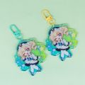 Custom Translucent Colour Background Epoxy Keychains Cartoon Key Chain Photo Customized Anime Clear Acrylic Personalized Charms.