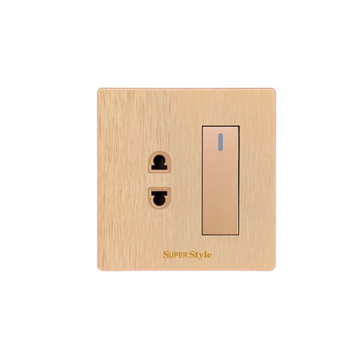 Wener Super Style Series 10A Two Pin Electrical Wall Socket with Switch 2Pin
