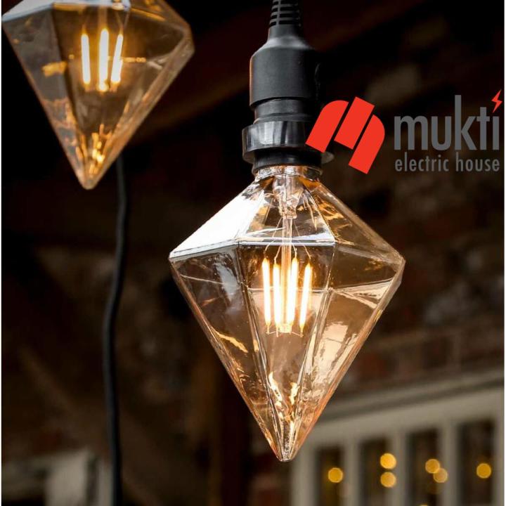 Imported China Vintage Filament Diamond Shape Dimmable LED Bulb Retro Edison Carbon Incandescent Tungsten Antique Lamp