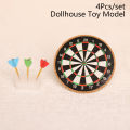 1Set 1:12 Dollhouse Miniature Darts Frisbee Sports Set Darts Board Toys Model MJD. 