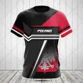 Poland Fire Graphic Customized Football Tees Summer Outdoor Streetwear Men's Fashion Jersey Loose Oversized Sportswear T-shirts. 