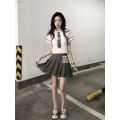 Cyndi Wang Same Pleated Skirt Suit Preppy StylejkUniform British Style School Uniform Student Graduation Dress Sweet Cool Female Summer. 