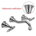 Wall Faucet DR brass construction ceramic cartridge zinc handle with two braided hoses stainless steel. 