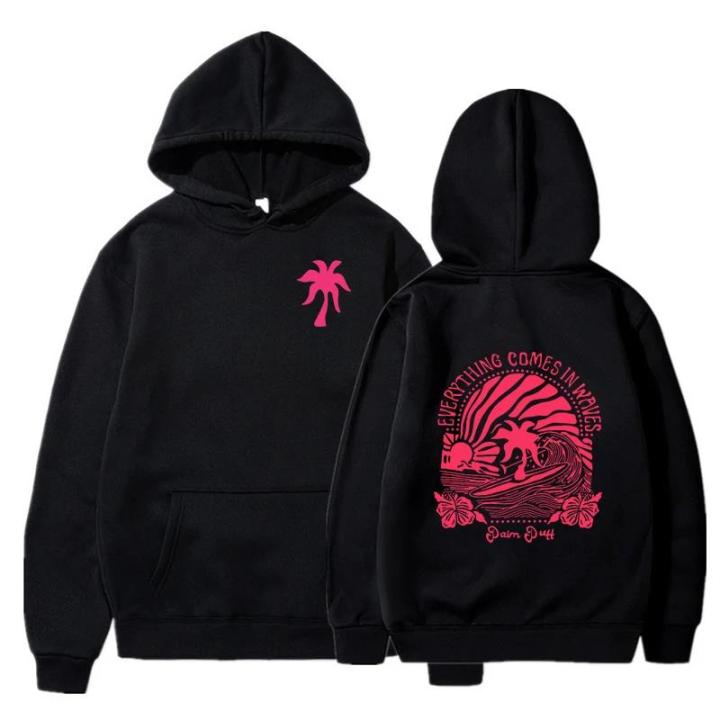 Everything%20Comes%20in%20Waves%20Graphic%20Sweatshirts%20Hoodies%20Women%20Surfer%20Lover%20Gift%20Pink%20Palm%20Puff%20Cartoon%20Classic%20Street%20Style%20Hoodie%20-%20Image%203