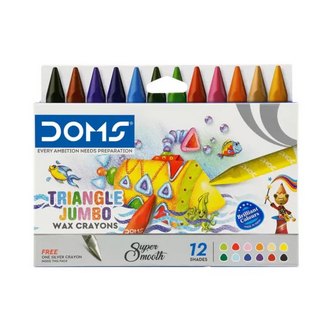 Doms Traingle jumbo wax crayon 13 shade with silver shade