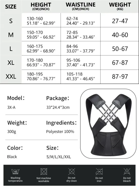Posture Corrector Women and Men Adjustable Shoulder Posture Brace Back Straightener Prevent Slouching Relieve Pain