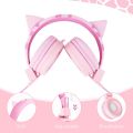 Kids Headphones With Microphone Cute Cat Ear Children Headset For Girls Boys Adjustable Wired Children Headphones Kids Gifts. 