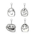 Funny TrollFace Keychain for Accessories Bag NoMeGusta Rage Face ForeverAlone Pendant Key Chain Ring Keyring Jewelry Fans Gifts. 