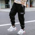EACHIN Boys Pants Boy Letter Print Cotton Sweatpants Casual Korean Cargo Pants Fashion Teenage Kids Sport Multi-pocket Pants.