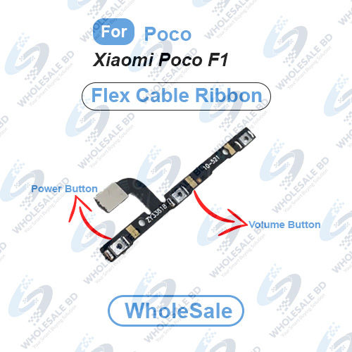 Xiaomi Poco F1 Power On/Off Switch Button Side Volume Up Down Buttons Flex Cable Replacement Parts (Wholesale)