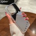 Luxury Plating Make Up Mirror Phone Case For iPhone 11 12 13 14 15 Pro Max Mini XR X XS 8 7Plus SE Hard Acrylic Shockproof Cover.