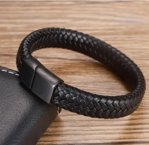 LEATHER%20MENS%20MEN%2020CM%20BLACK%20MAGNETIC%20CLOSURE%20INFINITY%20LEATHER%20STRAP%20-%20Bracelet%20-%20Image%202