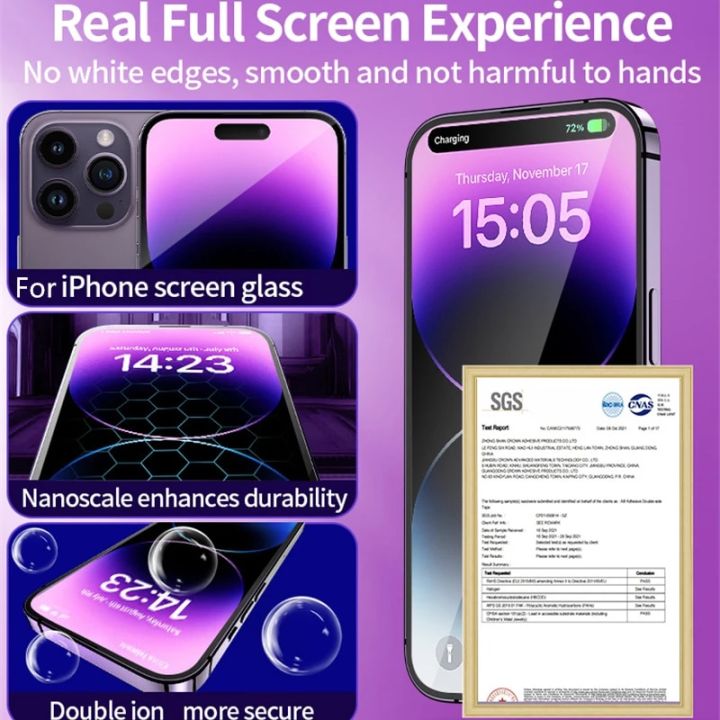 Dust%20free%20Installation%20Screen%20Protector%20For%20iPhone%2015%2014%2013%2012%2011%20Pro%20XS%20Max%20XR%20Easy%20Install%20Auto-Dust%20Remova%20Kit%20Tempered%20Glass%20-%20Image%202