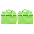 2X Foldable Large Cooler Bag Portable Food Cake Insulated Bag Aluminum Foil Thermal Box Green.