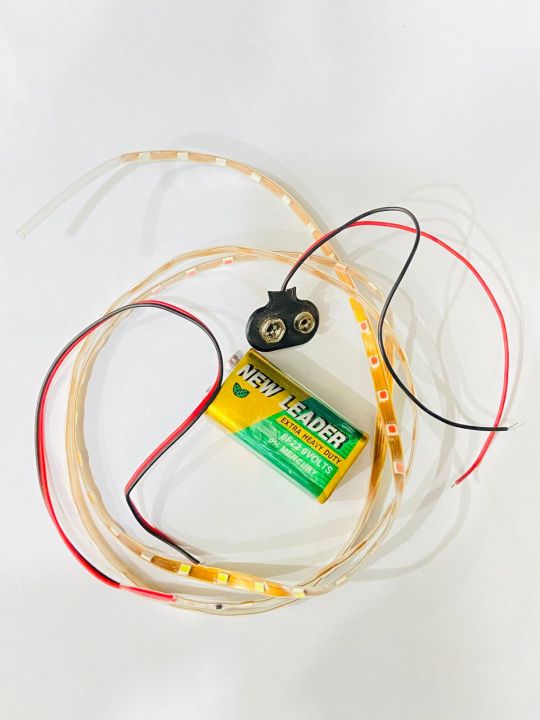 9v-12V RGB Strip Light with 9v New Leader Battery & Battery Connector