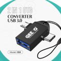 GEEOO Premium Quality GB-8 2-in-1 Micro & Type-C USB 3.0 OTG Adapter.