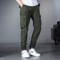 Summer Men's Lightweight Cargo Pants Drawstring Slim Fit Cargo Pants With Zipper Pockets Outdoor Hiking Military Trousers Male.