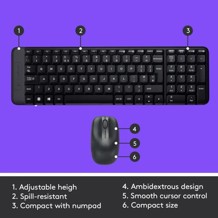 Logitech%20MK220%20Compact%20Wireless%20Keyboard%20and%20Mouse%20Combo%20for%20Windows,%202.4%20GHz%20Wireless%20with%20Unifying%20USB-Receiver,%2024%20Month%20Battery,%20Compatible%20with%20PC,%20Laptop%20-%20Image%207