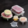 6Pcs Reusable Silicone Stretch Lids Kitchen Food Storage Wraps Cover Various Silicone Bowl Cover For Microwave Oven - Kitchen Rack.