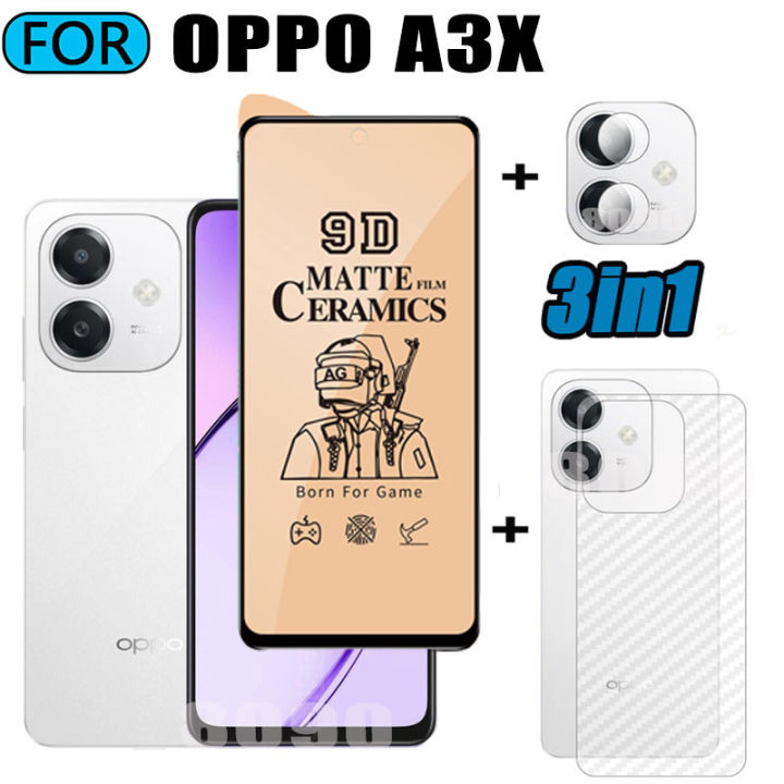 3 IN 1 OPPO A3X Tempered Glass Matte Gaming Screen Protector for OPPO A3 PRO A60 4G Ceramic Matte Screen Protector