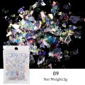 Irregular Glass Paper Nails Glitter Nail Flakes Slices Sparkly Sequins Paillette Tips 3D Nail Art Decoration DIY Manicure. 