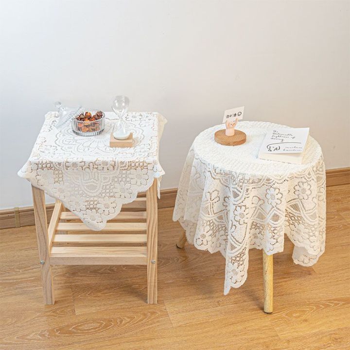 Lace tablecloth ins wind white bedside rib frame coffee table with cover cloth small fresh square manufacturers wholesale