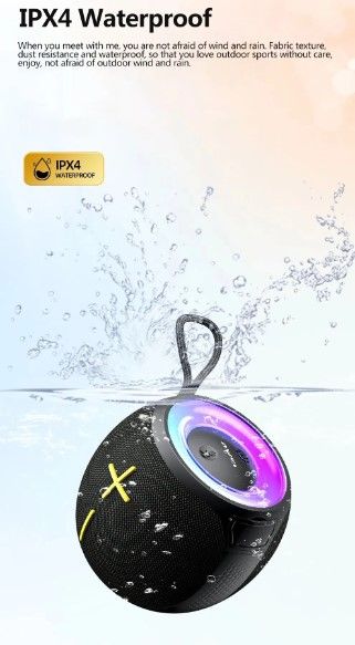 Awei KA19 TWS Portable Bluetooth Speaker RGB Light with TF Slot IPX4 Waterproof 360° Surround Sound Long Battery Life