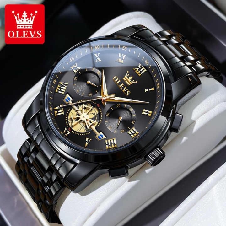 Olevs 2859 luxury fashion stainless steel imported waterproof chronograph active wrist-watch for men