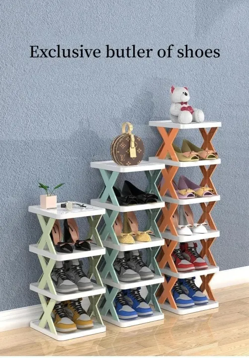1%20pcs%20Multi-Layer%20Folding%20Shoe%20Rack:%206-Layer%20Adjustable%20Plastic%20Storage%20for%20Shoes,%20Easy%20to%20Assemble%20-%20Image%202